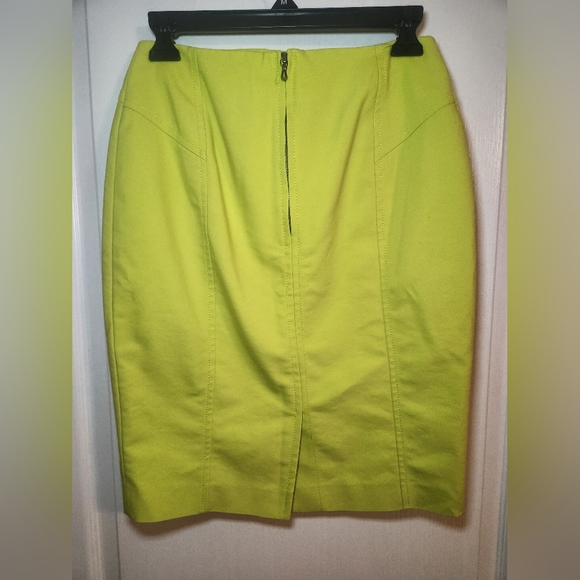 Ann Taylor pencil skirt yellow / green size 4 - Picture 3 of 11